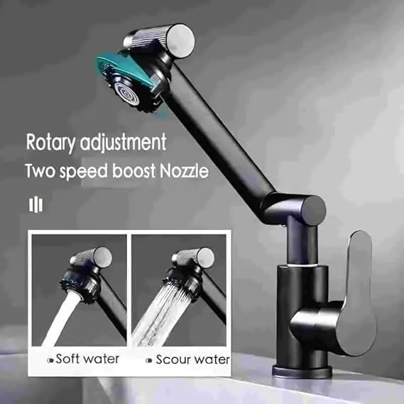 Image of VENJA Single-Lever Hot & Cold Basin Mixer - 2-Mode Easy-Use Plastic Wash Basin Tap with Cold /Hot Input Provision - Intuitive, Durable, Space-Saving Design for Homes & Bathroom