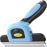 DakPets FURblaster - Cepillo de aseo para Perros Pequeños, Medianos y Grandes + Gatos con Pelaje Corto a Largo, color Azúl