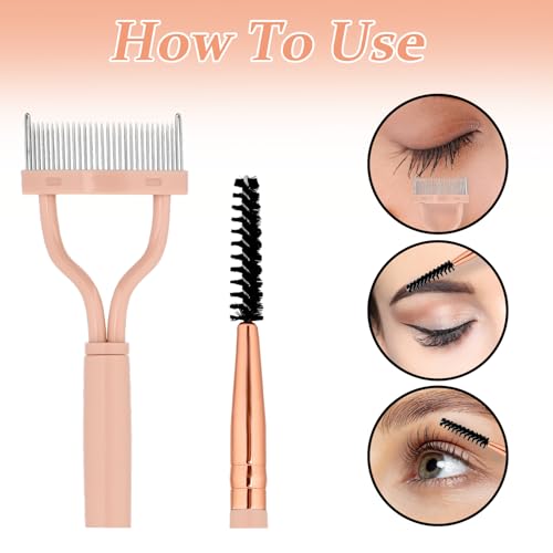 YQQYG Wimpernkamm 2 Stück, Wimperntrenner, Doppelkopf-Wimperntrenner, Verstellbare Bürste für überschüssige Mascara-Entfernung, Trennung der Wimpern, Beseitigung von Mascara-Klumpen