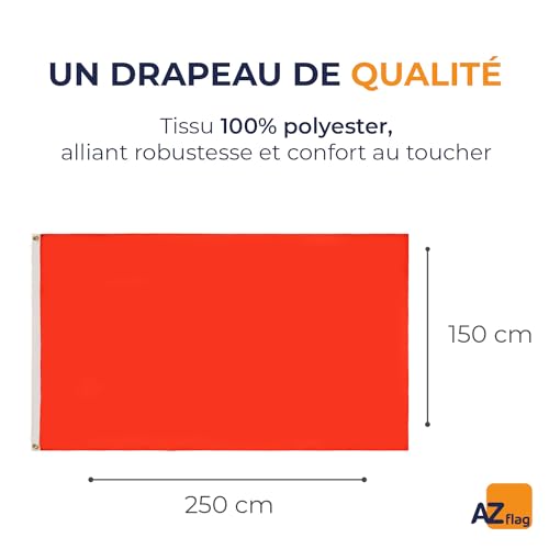Grand drapeau rouge de qualité supérieure 250x150 cm avec oeillets robustes - 3