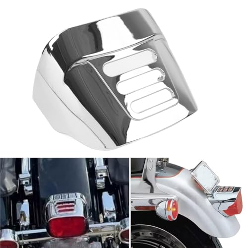 Zhisheng Slotted Cover Tail Light Visor 1 Pc for Harley FLHXXX Street Glide Trike 10-2011 Chrome