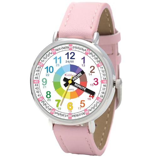 Kiddus Montre Enfant Fille, à partir de 5 Ans, 3ATM et 5ATM, Montre Éducative Analogique pour Enfants, Cadeau Junior Apprentissage