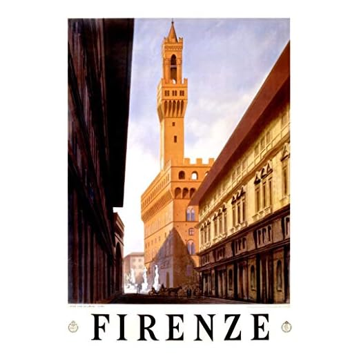 Italy Firenze Florence Visit Historic City Vintage Illustration Travel Cool Wall Decor Art Print Poster 24x36