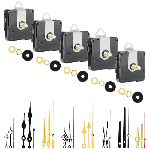 EEEKit Clock Mechanisms Replacement, 5PCS Quartz Motors, Clock Movements Parts and 8 Sets of Hands for DIY Clocks Repair