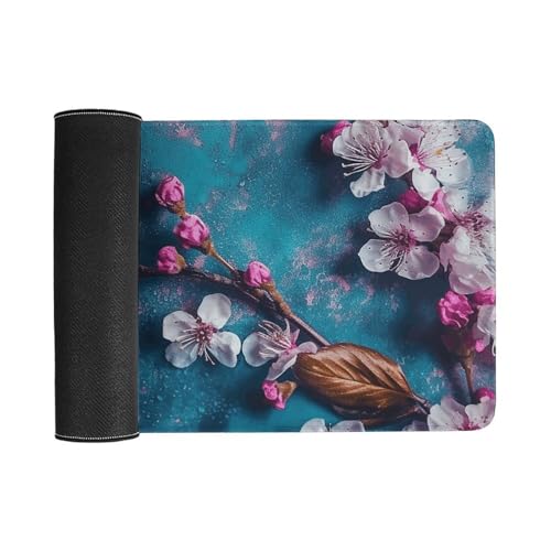 Tapis de souris caoutchouc imprimé fleurs bleu antidérapant pour ordinateur - 3