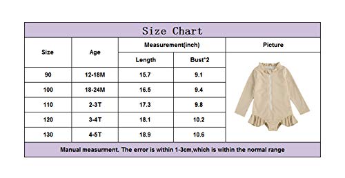 Sdghg LZM-KZYT340JFUKB3 Baby Girls One Piece Swimsuit Long Sleeve Ruffled Zipper Rash Guard Bathing Suit Summer Swimwear thumb #6