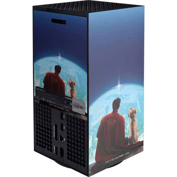 Skinit Decal Gaming Skin Compatible with Xbox Series X Digital Edition Console - Officially Licensed Superman 2025 Superman & Krypto Watch The Earth Design