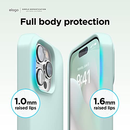 Image of elago Compatible With Iphone 14 Pro Max Case, Liquid Silicone Case, Full Body Protective Cover, Shockproof, Slim Phone Case, Anti-Scratch Soft Microfiber Lining, 6.7 Inch (Mint), Green