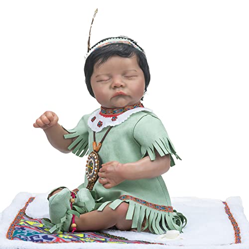 Enjoy with Love Neue 19-Zoll-Reborn-Puppe Classic Boutique Indian Baby Newborn Size Doll Levi Hand Paint 3D Skin Collectible Art Doll (Blue Eyes) Cover