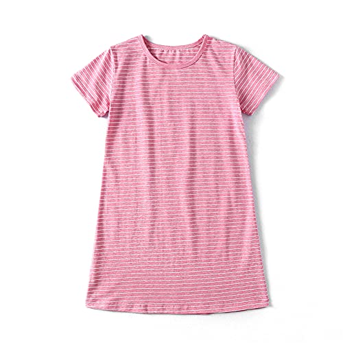 Image of Girl's Stripes Nightgowns Cotton Sleep Shirts Sleepwear Princess Nightdress