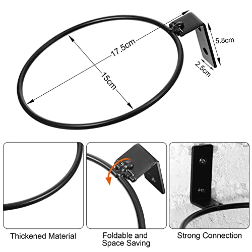 Sawysine 20 Pack Flower Pot Holder Ring 6 Inch Wall Mounted Black Planter Metal Hanging Basket Bracket With Anchors And Screws For Indoor Outdoor Home Garden Fence Post Decor #TOP1