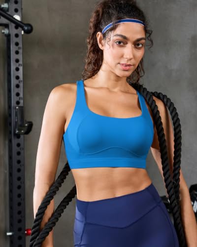 Image of RUNNING GIRL High Impact Sports Bras for Women,Racerback Running Bra Workout Crop Tank Tops Longline Sports Bra Push up