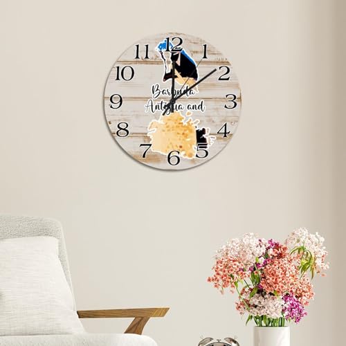 Horloge murale en bois Barbuda de 38 cm, objet de decoration moderne aux finitions soignees