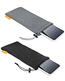 SCJJZ 2Pcs Handysocken,handy tasche,Universal Handytasche Nylon Mesh Handy Tasche Handysocke für gängige Smartphone bis 6,5 Zoll, Handy Zubehör Mesh Beutel Kopfhörer Smartphonetasche,18,5 x 9cm