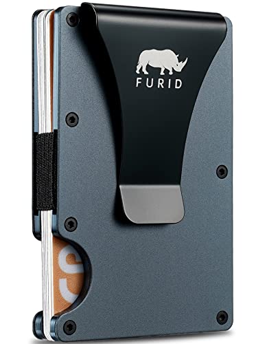 furid Metal Wallet with Money Clip, Slim Wallet, Minimalist Wallet For Men, Credit Card Holder Wallets for Men Gift(Black)