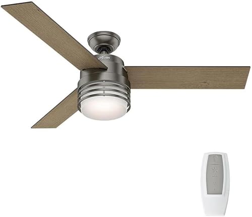 Hunter Fan Ventilador de techo moderno de 54 pulgadas en pizarra cepillada con luz LED y control remoto (renovado)