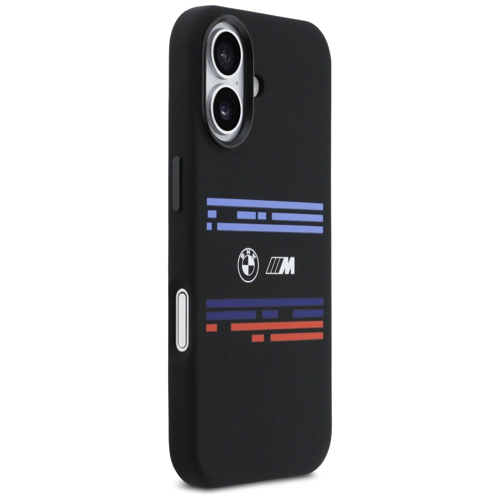 CG MOBILE BMW M - Tira horizontal de silicona compatible con funda MagSafe para iPhone 17 (negro)