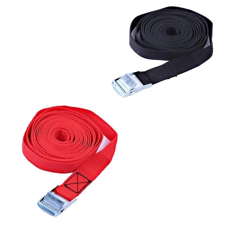 Gepäckgurte, Ratschengurte, 5 Stück, 2 Meter, Metallschnallen for Auto, Motorrad, Fahrrad(Red)