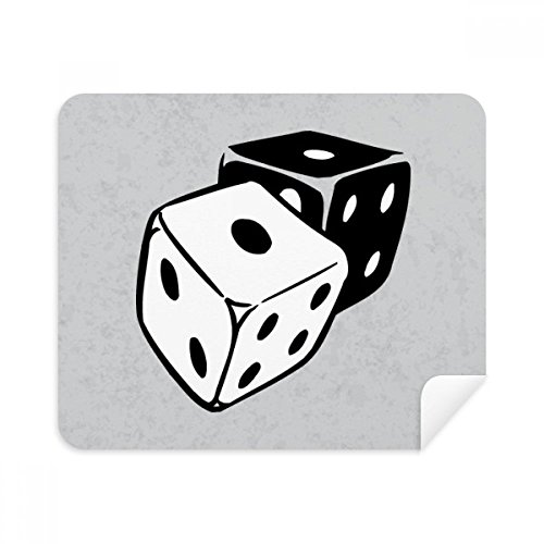Dice Casino Black White Illustration Cleaning Cloth Screen Cleaner 2pcs Suede Fabric