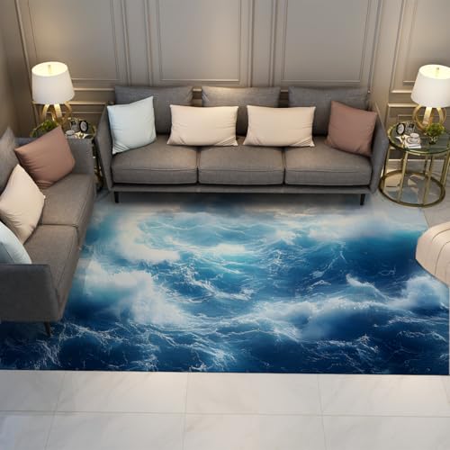 Moquette vagues de mer tapis de surface salon moderne fin 80x120