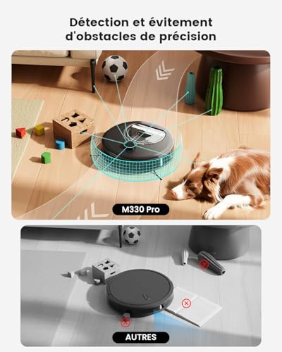 Image of Lefant M330 Pro Robot Vacuum Cleaner 3 in 1, Robot Vacuum Cleaner 5000Pa Suction, DToF Navigation, Mapping, Virtual Zones, Obstacle Avoidance PSD, 150min, Connected by Alexa /APP /WiFi