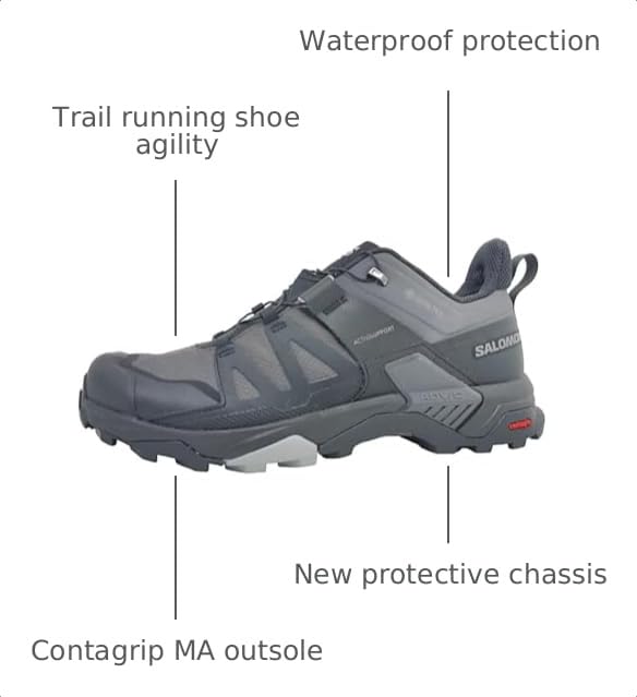 Image of Salomon Unisex-Adult X Ultra 4 Wide GTX MGNT /Black /Monu
