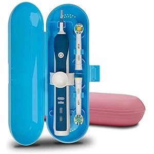 Kunststof Travel Case voor elektrische tandenborstel Oral-B Pro serie, 2 verpakkingen (blauw en roze)