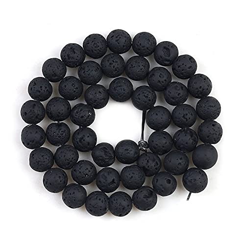 Gfsdjalkj Natural Stone Beads Black Lava Hematite Round Beads For Jewelry Making Volcanic Rock Beads DIY Bracelet Ear Studs 15'' 4/6/8/10mm Handmade crafts (Item Diameter : 4mm 91pcs beads)