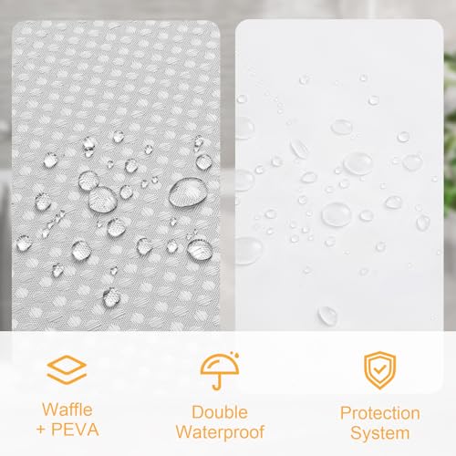 Craidlela 2 in 1 Light Grey Shower Curtain Set with PEVA Liner, 36 x 72 by Craidlela - Used condition - Image 4
