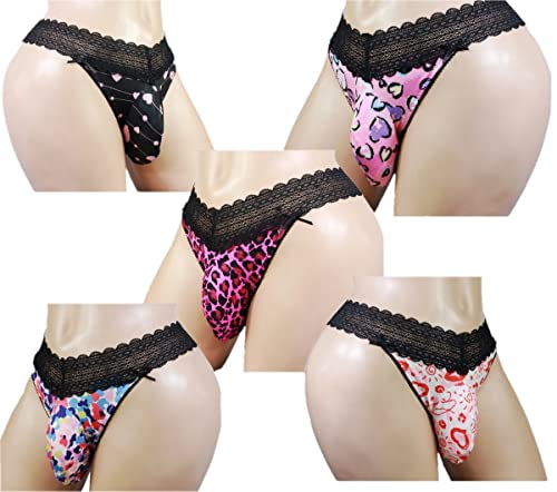 aishani Pouch Panties Men's Lace Thong Bikini Briefs Hipster Underpants V3