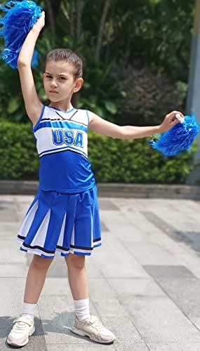 Kakalver Cheerleader Costume For Girls Cheerleader Outfit With Pom Poms For Halloween Sports Cheerleader Gifts thumb #2