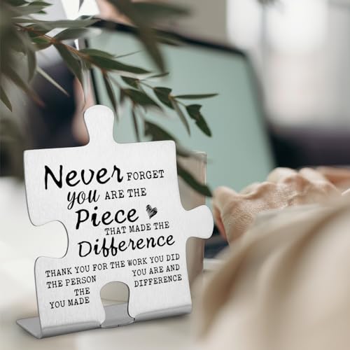 Thank you Appreciation gifts for Mentor Teacher Nurse, Going Away Gift Retirement Gift for Coworker Boss, Never forget you are the Piece that Made the Difference, Funny Office Desk Decor - Image 3