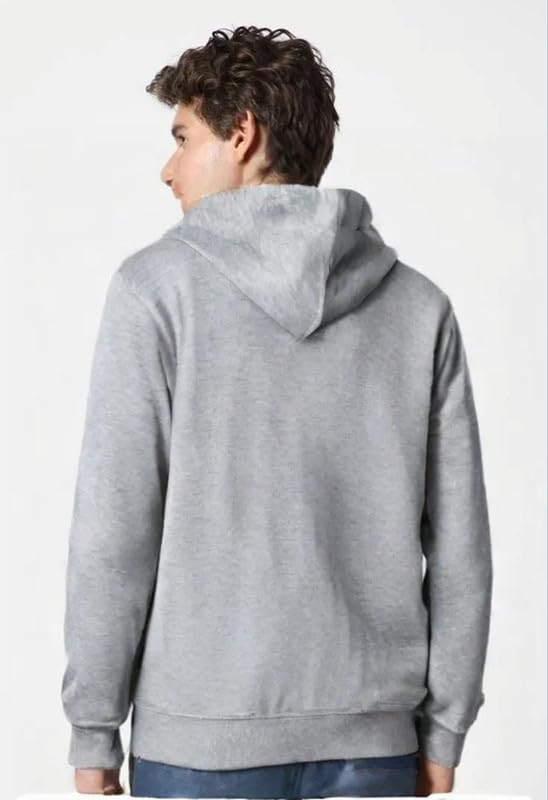Image of Men's Full Sleeve Zip-Through Hoodie | Jacket for Men | Breathable, Solid Color Hooded Jacket with Front Zipper Closure