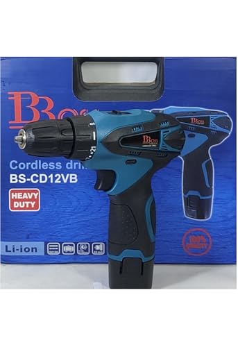 Image of Boss Professional & Home Cordless Heavy Duty Drill Machine with Accessories 10 MM 12 Volts 1300 RPM Variable Speed