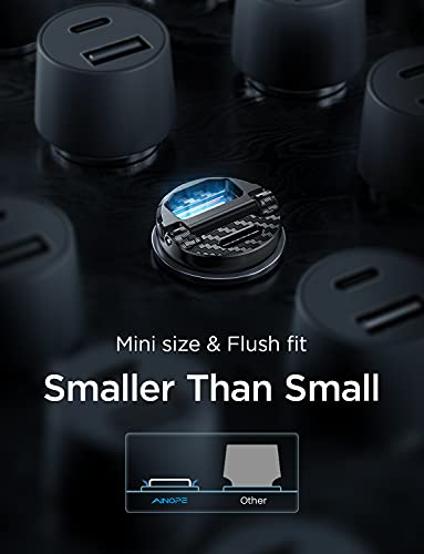 Usb C Car Charger Fast Charge, 60W Smallest Usb Car Charger Flush Fit Ainope 30W Qc&30W Pd Fast Cigarette Lighter Usb Charger Compatible With Iphone 14 Pro Max/13/12, Samsung S22/S20, Ipad, Macbook #TOP3