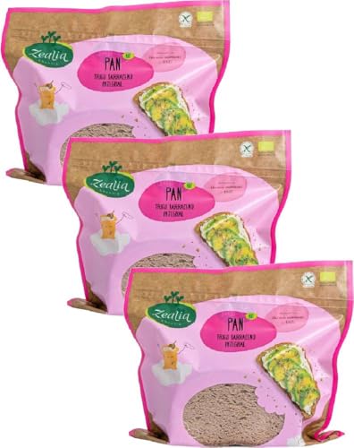 Pack 3x Pan Integral de Trigo Sarraceno Sin Gluten Bio 330g | Ecológico y Alto en Fibra | Apto para Celíacos | Sin Lactosa ni Conservantes