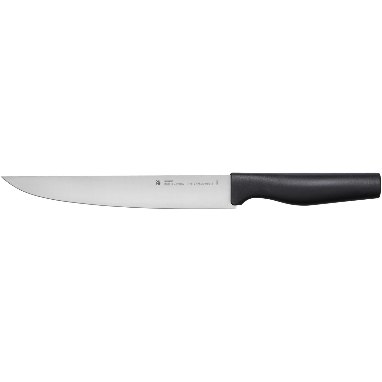 WMF Impulse Messerblock mit Messerset 7teilig, Made in Germany, 4 Messer, Küchenschere, Wetzstahl, Gummibaumholz, platzsparende Aufbewahrung, exzellente Schärfe, perfekte Ergonomie