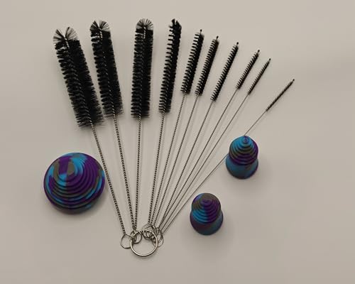 Image of Long Handle Cleaning Kit for Bottles & Straws, 3PCS Silicone Cleaning Plugs, Cleaner Brush with 10PCS Bottle Brushes Set for Cleaning Great for Sports Water Bottles