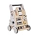 KiddyMoon Lauflernwagen Holz Lauflernhilfe Spaß Für Kinder Multifunktion WK-001, Schwarz - Weiß