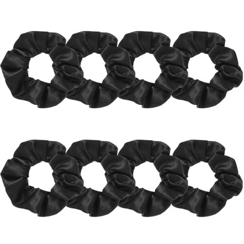 DYSWTUE 8 Piezas Coleteros para el Pelo, Elásticos Suaves, Coleteros de Satén de Seda, Accesorios Diarios para Mujer, Adecuado para Cabello Liso, Cabello Rizado y Cabello Largo