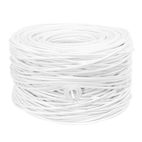 1000Ft Cat6 23AWG Riser UTP Solid 4-Pairs Network Ethernet LAN Cable Bulk White (CAT6-CCA-1KFT-W)