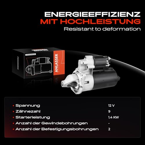 Motor de arranque para coche compatible con Serie 3 E30 325i y Z1 2.5 Frankberg 4