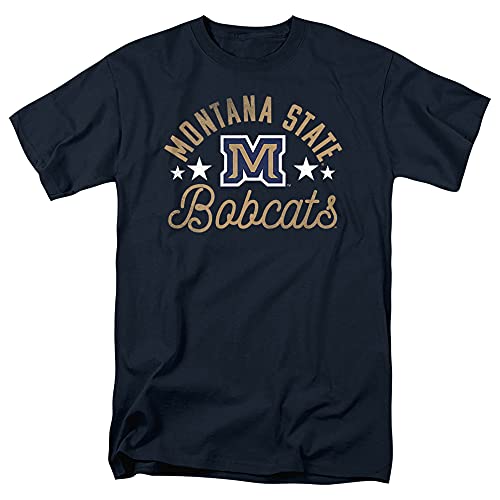 Montana State University Official Bobcats Short Sleeve Mens Cotton T-Shirt,Navy, Medium
