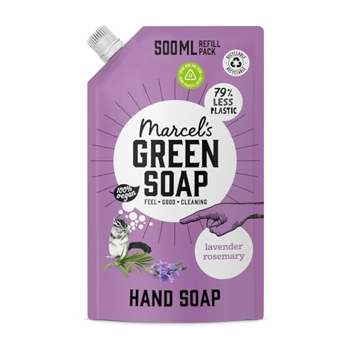 Marcel's Green Soap - Hand Soap Refill Lavender & Rosemary - Handwash Dispenser Refill - Eco friendly - Vegan - 97% Biodegradable - 500 ML