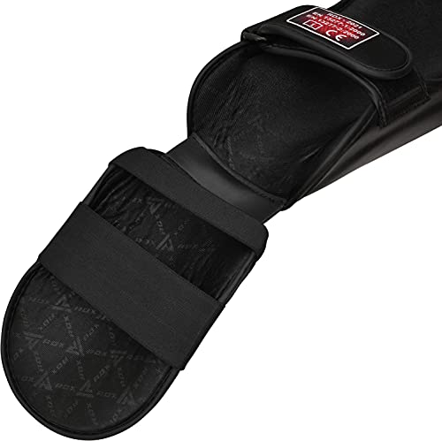 Rdx Shin Guards Kickboxing Muay Thai, Satra Smmaf Approved, Premium Maya Hide Leather, Leg Instep Protection Pads, Mma Martial Arts Kicking Sparring Training Gear, Bjj Karate Boxing Taekwondo, Black #TOP6