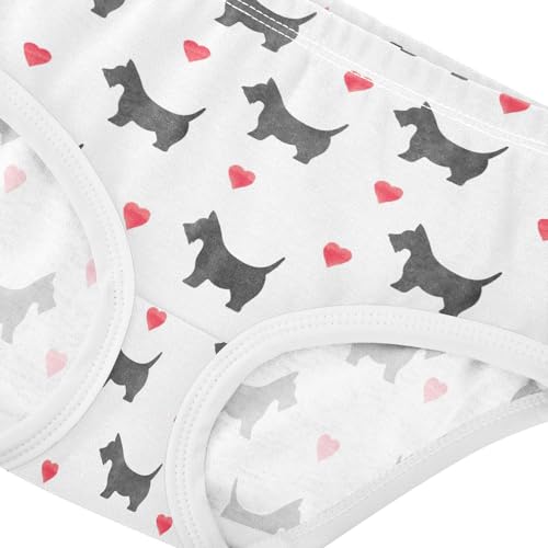 Girls' Underwear Scottie Dog Heart Cotton Stretch Comfort Toddler Panties4