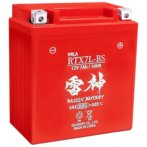 RAIJIN BATTERY YTX7L-BS 互換 バイクバッテリー 12V 7Ah 高性能 シールド型 液入り充電済 バイク用 バッテリー RTX7L-BSの画像