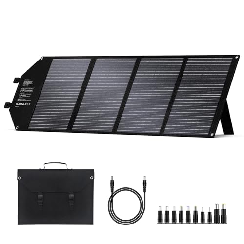 100W Portable Solar Panel for Power Station Generator iPhone Galaxy Tablets Foldable Solar Charger with USB QC 3.0/USB C/18V DC, IPX4 Waterproof Solar Panels for Camping