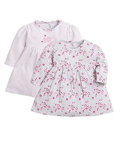 Image of BABY GO Full Sleeve Regular Round Neck A Line Frocks for Baby Girls (Pack of 2)
