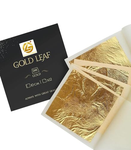 Gold Leaf 25 pc Gold Vark Sheets for Baking Cakes,Sweets,halwa,madicine,Food Anti-Aging Facial Spa Craft Gilding (75